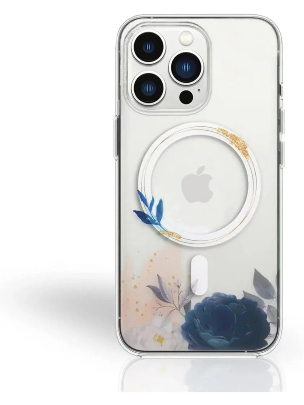 Floral Print Clear Magnetic iPhone 12/12 Pro Case - Slim Anti-Scratch, MagSafe